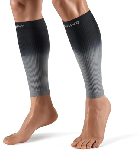 CAMBIVO Manchon Compression Mollet, Dégradé Bas de Contention Femme Homme, Chaussettes de Contention sans Pied, Chaussettes Compression Classe 2, pour Sport, Course, Varices, Voyage Avion, Mode