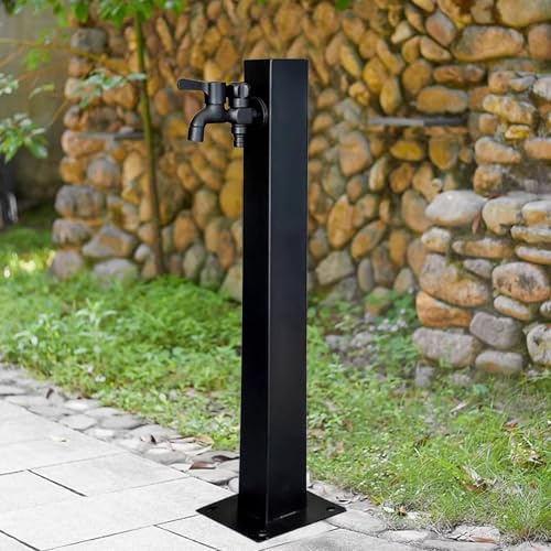 Colonne d'eau de jardin extérieure en acier inoxydable avec robinet, robinet d'eau vertical sur pied pour tuyau d'arrosage, robinet d'eau de cour extérieur antigel (hauteur: 60cm/95cm)(Height: 60cm/23