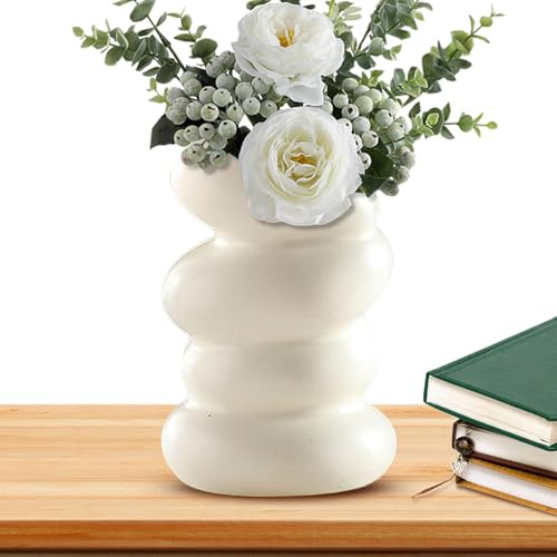 Blomvas modern – nordisk spiralblomvas för heminredning | pampasgräsvas, vaser för bukett för bondgård, modern estetisk skrivbordsdekoration