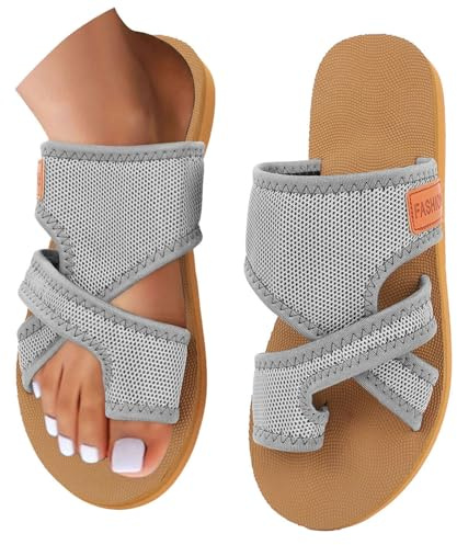 Generisch Sandalias ortopédicas para mujer, para juanetes, para verano, planas, ligeras, de malla, sandalias de playa, cómodas y transpirables, pantuflas con dedo del pie, pantuflas para mujer, Z1