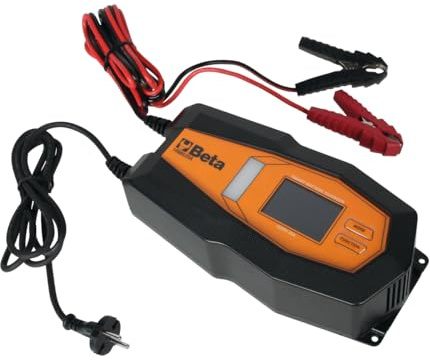 BETA 1498H/25A - 12–24 V multifunktionell elektronisk batteriladdare för bly- och litiumbatterier, med LCD-skärm och säkerhetsskydd, laddningsström 6–24 A