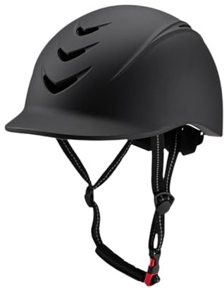 Oshhni Casque d'équitation pour débutant, Chapeau d'équitation pour Homme et Femme, léger, Multi-Trous de Ventilation, équipement Confortable, Casque, Noir