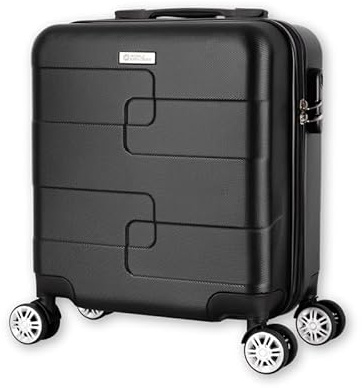 WORLD EXPLORER Cabin Suitcase ABS Hard Shell 360° Spinner Wheels & Com-bination Lock Lightweight 30L Underseat Cabin Luggage and Suitcase EasyJet Per-sonal Item Travel Bag (Black, 45x35x20 CM)