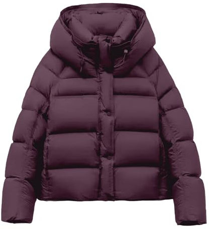 Generisch Chaqueta de plumas con capucha para mujer de invierno 2025 novedad elegante chaqueta corta para una calidez y comodidad óptimas, ideal para el ocio y la vida cotidiana, disponible en los
