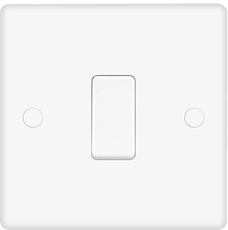 EVOGES Vector 1 Gang 10AX Intermediate Light Switch – White, Gloss Finish, SP Rocker, Wiring Accessory for Multi-Way Lighting