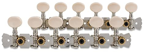 GEWA jeu de mécanique pour guitare acoustique 12 cordes, boutons en plastique couleur crème