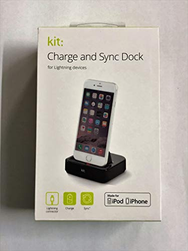 Kit MFI Lightning Charging and Sync Cradle for Apple iPhone 5 5C 5S SE 6 6S 6S 7 8 9 Plus XR X XS Max 11 Pro - Black