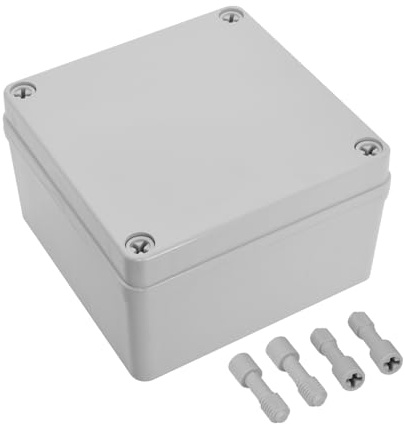LeMotech Junction Box IP67 Waterproof Dustproof ABS Plastic Project Box for Electrical Outdoor Enclosure Gray 4.9 x 4.9 x 3 inch (125 x 125 x 75 mm)