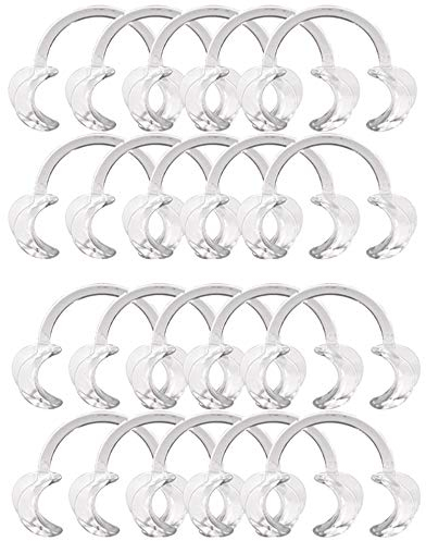 Lezed Wangenhalter Mundöffner Mundwinkelhalter Intraoral Dental C-Form Mundöffner Werkzeuge fuer Mundöffner Challenge Dental C-Form Mundöffner für Zahnpflege und Party Spiel 20Stück (Transparent groß)