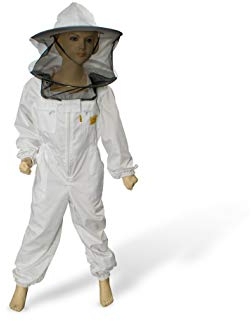 LYSON Kinderanzug mit abnehmbaren Hut Kinderoverall mit Schleier Schutzkleidung für Kinder, Imker Anzug Imkeranzug Schutz vor Bienen 158