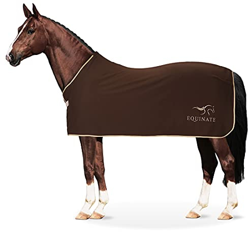 Equinate Abschwitzdecke Orlando aus Fleece mit Widerristpolster 145cm Braun