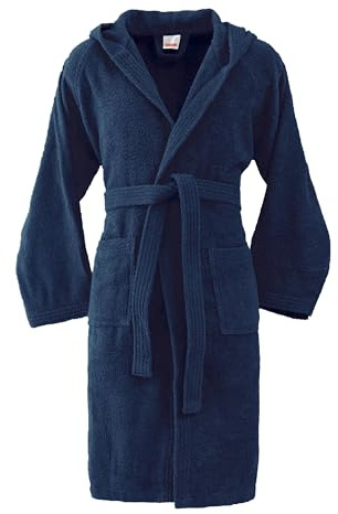 Bassetti, Accappatoio, Spugna 100% Cotone Pettinato, 360gsm, 54 cm x 56 cm, Taglia XL, Tinta Unita, NAVY