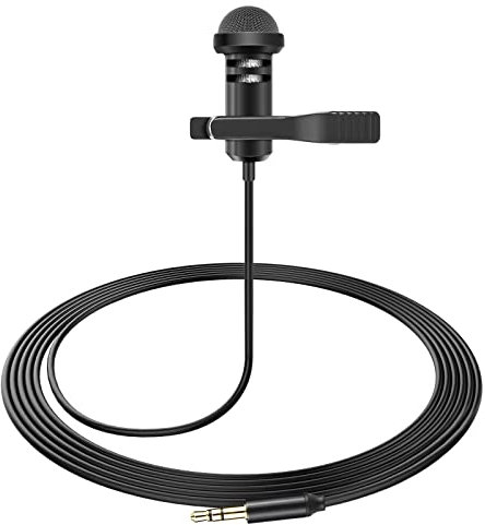 weishan Media Mod Mic per GoPro HERO11 10 9 Nero Action Camera, Lavalier Risvolto Videomic Microfono Clip Compatibile con GoPro Pro 3,5 mm Mic Adattatore per Vlogging, 1,5 m