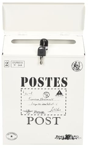 Artibetter Boîte aux lettres avec serrure boîte aux lettres en plein air post boîte de journaux de commentaire mur blanc boule de loterie fer à repasser
