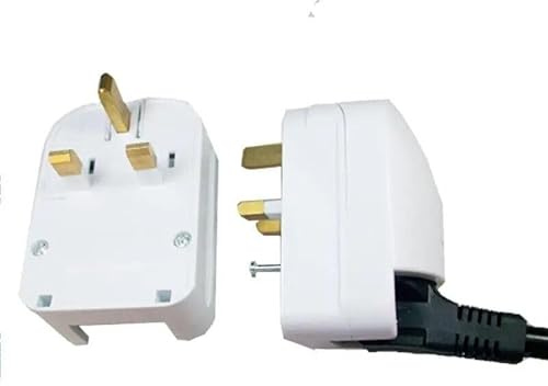 Schuko to UK 3 Pin Plug Converter 13A Fused – Permanent EU to UK Conversion Plug with Earth – BS1363 Safety Compliant – Mr. Gadget’s Solutions (White)