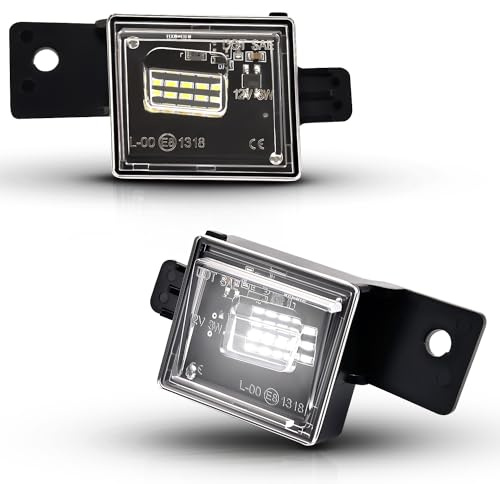 Asgohme LED License Plate Lights Bright White Tag Lamp Assembly Replacement Compatible with Chevy 2015-2021 Colorado, 2014-2021 Silverado 1500, GMC 2015-2021 Canyon, 2014-2021 Sierra 1500, Pack of 2