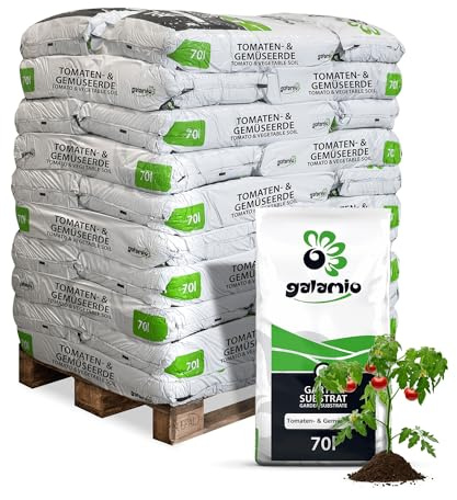 GALAMIO Tomatenerde & Gemüseerde – Palette mit 30 x 70 Liter Säcken – Gesamt 2.100 L Pflanzenerde mit Langzeit-Dünger (pH 5,50–6,00) – Komposterde für Hochbeet, Tomaten & Gemüse