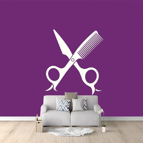 Carta Parati Murale Moderna Semplice Forbici Viola 250x175 cm Poster Fotomurale Non Tessuto, Carta da Parati Panoramica 3D per Soggiorno, Camera Letto, Ufficio, TV Sfondo