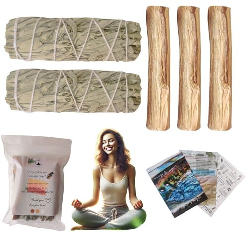 SamayZen Weißer Salbei zum Verbrennen und Palo Santo – energetische Reinigung – Natürliches Räucherwerk