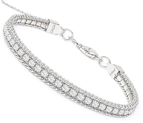 Dada Gioielli Bracciale Tennis e Grumetta Acciaio Inossidabile