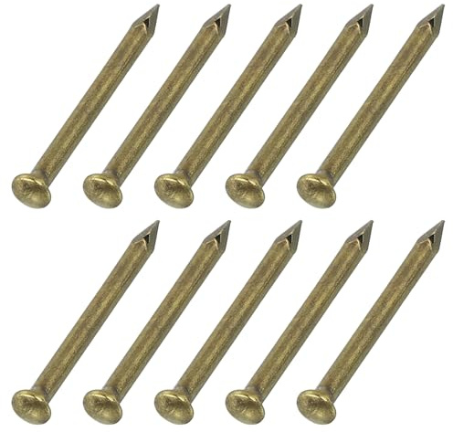 QUARKZMAN 200 Pezzi Piccoli Chiodi Per Ferramenta, 1.4 X 16mm Testa Tonda Acciaio Al Carbonio Chiodi Comuni Per Finiture Del Legno Casalinga Appendere Quadri Progetti Fai Da Te, Bronzo