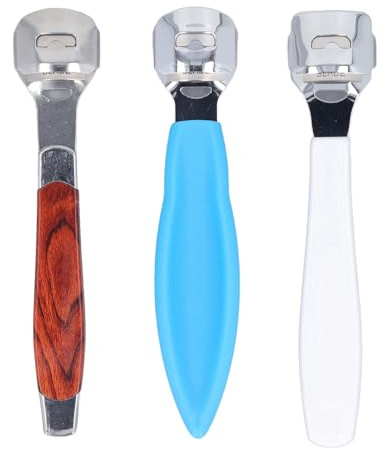 BRRNOO Rasoir Professionnel pour Callosités des Pieds, Outil de Pédicure en Acier Inoxydable, Dissolvant de Peau Dure pour Usage Domestique ou en Salon, Ensemble de 3 Pièces