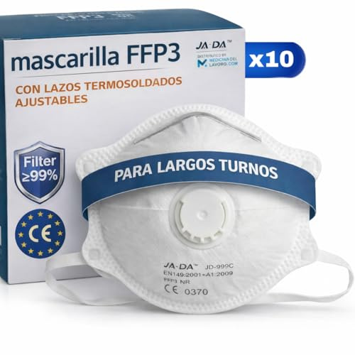 10 Mascherine FFP3 Certificate CE, Mascherina 5 Strati Con Valvola, Maschera Facciale di Protezione, Face Mask Protettiva Alta Efficienza di Filtraggio PFE≥99, 10 Pezzi