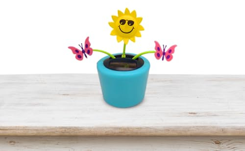 Ornamento di girasole giocattolo solare | Fiori Danzanti Giocattolo Cruscotto Auto Energia Solare | Giocattolo portatile per auto con testa oscillante, decorazione per cruscotto ad energia solare riut