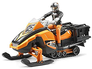bruder 63101 - Motoneige avec chauffeur et équipement, engin de damage, service hivernal, motoneige