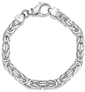 Silberketten Store Königsarmband 925 Silber Herren 7 mm Stärke I Männer Silberarmband mit Karabiner Verschluss I Armkette Herren vierkant hochglanz