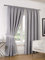 RAYYAN LINEN Thermal Pencil Pleat Blackout Tape Top Pair of Curtains With Free Tiebacks (46 X 72, Silver)