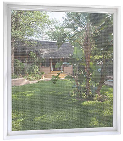 MYCARBON Lot de 2 Moustiquaires Fenêtre sans Perçage 120x120cm, Toile Moustiquaire Auto-Collante Filet Anti Moustique Fenêtre Store Moustiquaire Adhésive, Découpable à la Dimension Souhaitée, Blanc