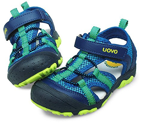 UOVO Sandales Garçon avec Semelle Souple Antidérapante Sandales de Plein Air Respirantes à Boucle Clip Bout Renforcé pour Enfants (24-38) Chaussures Été Confortables et Durable