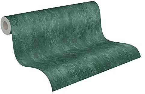 A.S. Création Vintage tapet Havanna tapet i vintage rostoptik fibertapet mörkgrön metallisk glänsande fin strukturerad 380444