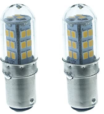 2 Pezzi Lampadine Led Per Barca, DC 12V e 24V, 4W 350 Lumen, 4W=40W, BA15D G18, BAY15D G18,5 (BAY15D, Natural White 4500K)