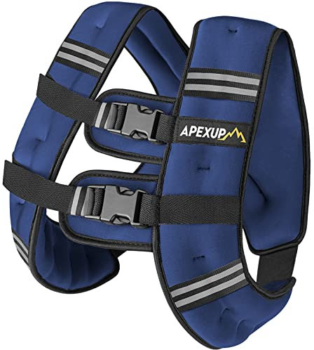 APEXUP 15 Lbs viktad väst män kvinnor, viktväst för kvinnor, träningsutrustning för styrketräning löpning (blå)