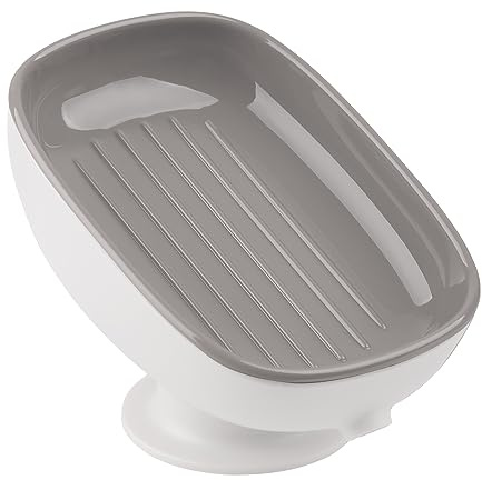 RAMFIYN Soap Holder Self Draining for Sink Soap Holder Suction Cup Bar Soap Holder for Kitchen Bathtub - Gray