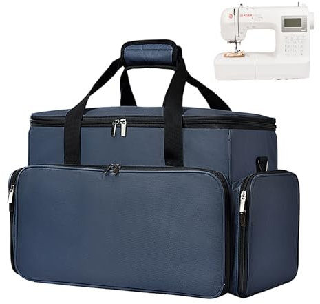 Horsande Nähmaschinentasche Groß für Unterwegs und Aufbewahrung, Geeignet für Meisten Nähmaschinen und Zubehör, Blau