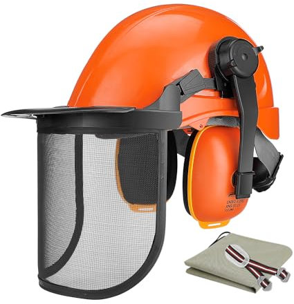 YARDMARIS Chainsaw Helmet, Forestry Safety Helmet with Ear Muff and Mesh Visor, Impact Resistant Hard Hat Safety Protection Equipment for Industrial & Construction