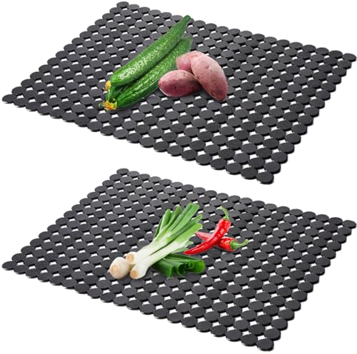 2 PCS Tappetini per Lavello Da Cucina in PVC Copri Lavandino Cucina Tappetini Lavello Cucina Nero Tappetino Lavandino Antigraffio Tappetino Protettivo Per Lavello Da Cucina (40 x 30cm)