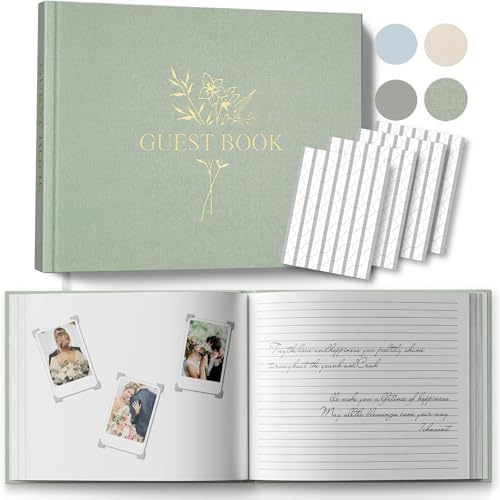 Wedding Guest Book for Your wedding Reception - Elegant Guestbook with Table Sign to Sign in and Add Polaroid Photos - The Perfect Wedding Or Baby Shower Guest Book for The Special Day