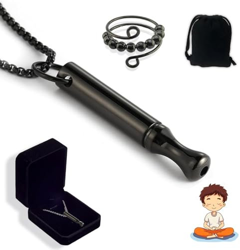 ElevaPulse 4 Pcs Set, Halskette Rauchfrei Original, Rauchentwöhnung Hilfsmittel, Atemkraft Rauchentwöhnung, Panikattacken Hilfsmittel, Stressabbau Atemkette,Herren Damen Geschenke
