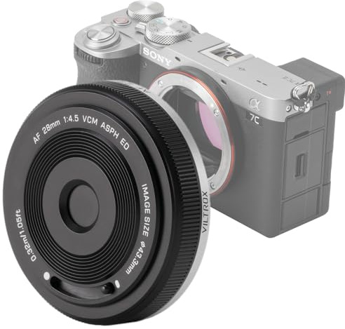 VILTROX 28mm F4.5 Lens AF Full Frame Autofocus Wide-Angle Pancake Lens for E-Mount Camera a7 a7R a7S a7C a7RII a7SII a7SIII a7III a7RIII a7IV a7RIV a9 a9II