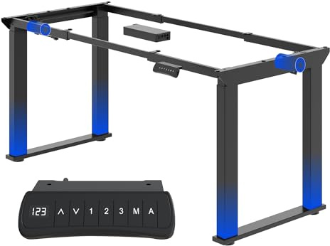 FLEXISPOT Elektrisches Tischgestell höhenverstellbar, 4-Bein Gestell für höhenverstellbaren Schreibtisch, mit 2 Motoren, LED Höhenanzeige, 3 Memory & Sitz-Erinnerung, 150 kg Tragkraft