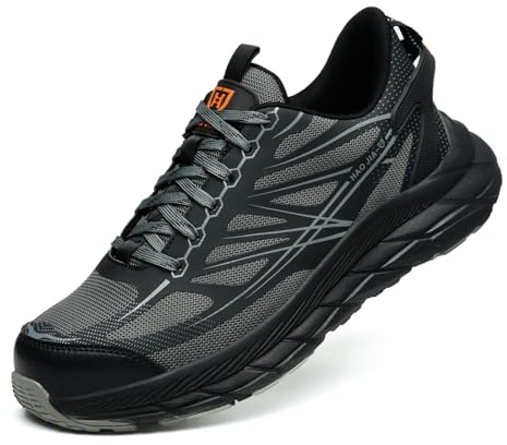 RUGNOR Zapatos de Seguridad para Hombre Mujer Zapatillas de Trabajo Ligero Comodo Transpirable Calzado de Seguridad Antideslizantes con Puntera de Acero