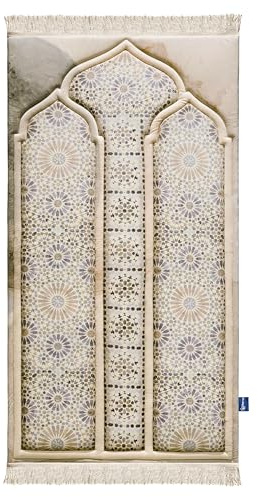 My Salah Mat Muslim Prayer Rug - Thick Large Adult Padded Sajadah for Men Women by Urban Rugs UK - Soft Islamic Mat Great for Knees Forehead Eid RamadanTravel (Moroccan Mosaic Design)