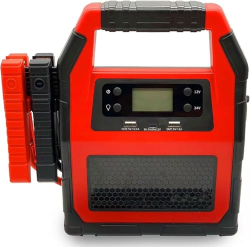 Avviatori di emergenza per auto, avviatore di emergenza portatile per batteria auto da 2000 A, pacco batteria di emergenza da 46800 mAh con luce LED per soccorso veicoli e assistenza stradal