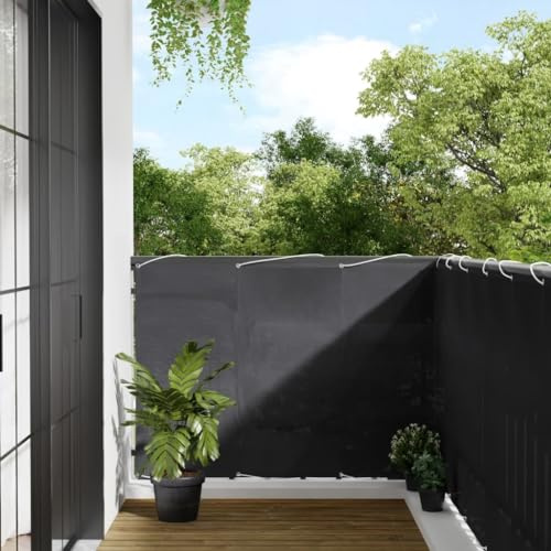 Mokuyary Protección visual para balcón, antracita, 120 x 700 cm, 100 % poliéster Oxford, revestimiento para balcón, cubierta opaca contra el viento para jardín, terraza, exterior