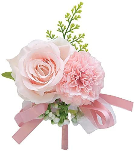 LNNSHX Poignet Corsage Ruban Mariée Corsage Main Bracelet Décoratif Bracelet Demoiselle d'honneur Rideau Bande Clip Bouquet Poignet Corsage pour Les Mariages