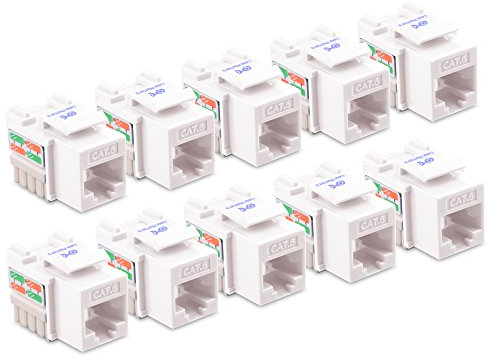 Cable Matters [UL Listed [Pacchetto da 10 pezzi] Connettori RJ45 per Cat6 Colore bianco
